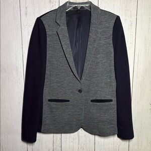 J. Crew Gray and Navy Two-Tone Wool Blend Blazer